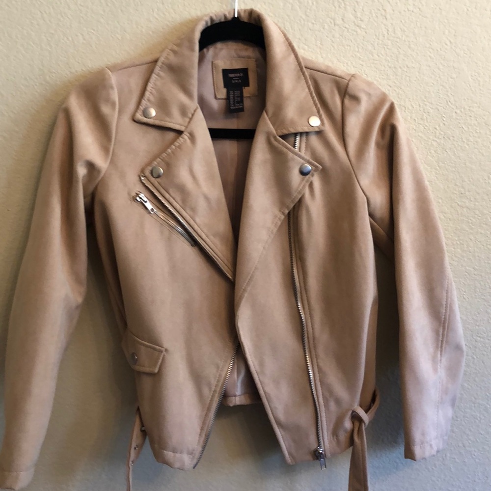 Faux suede light tan jacket